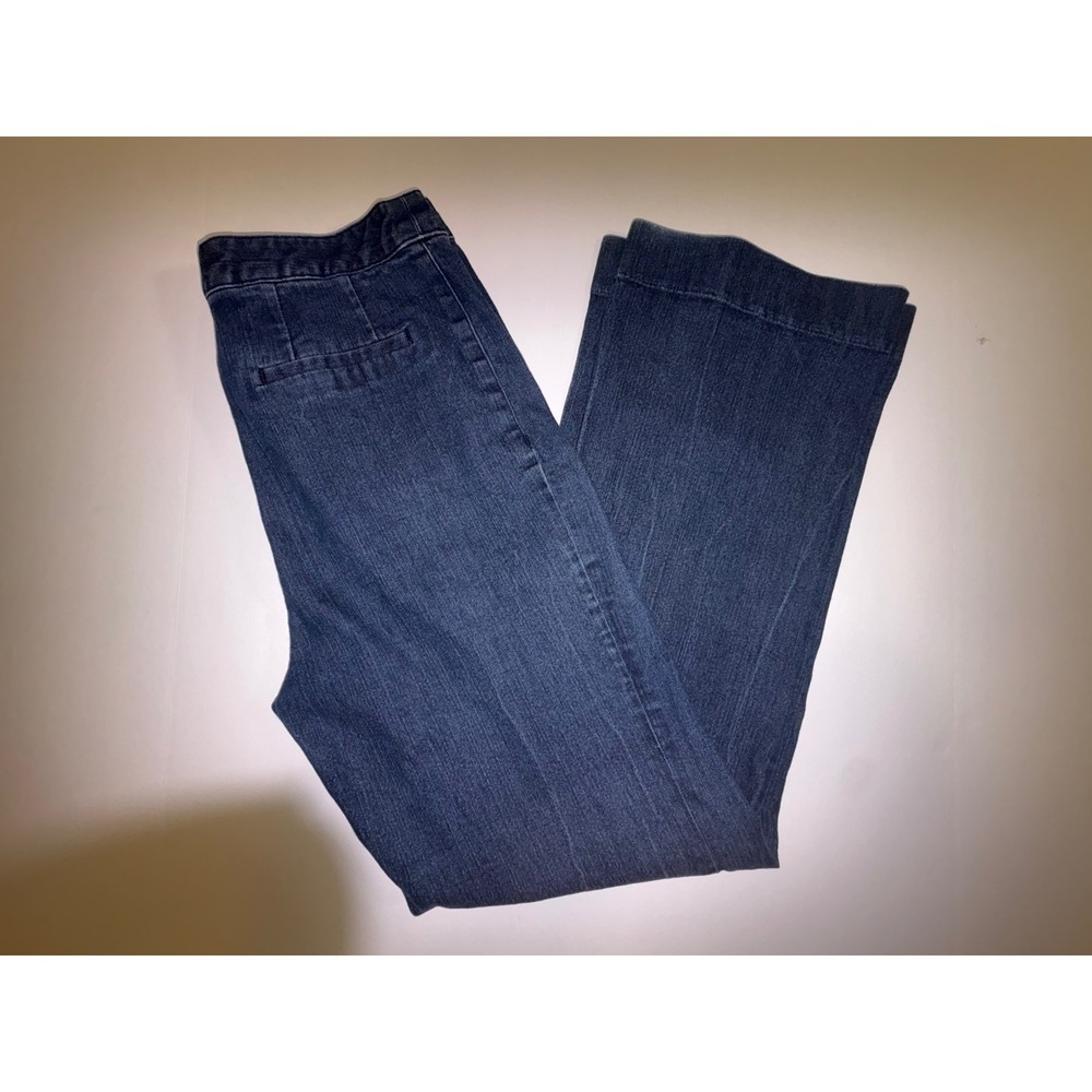 Ellen Tracy Womens Wide Leg Denim Jeans Dark Wash Size 6 - Picture 3 of 10